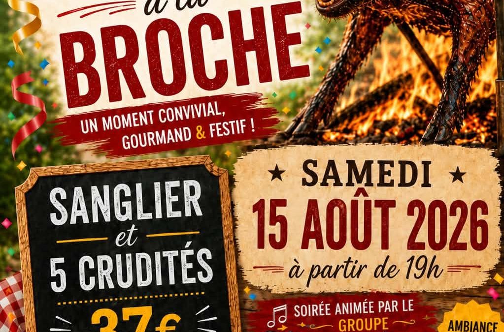 Sanglier à la broche et 5 crudités